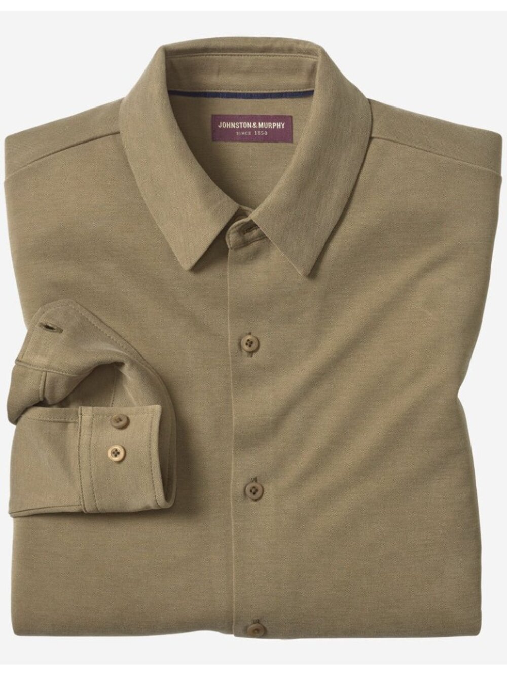 Johnston & Murphy Olive Vintage Birdseye Button-Front/23635